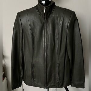 Valerie Stevens Dark Green Leather Jacket